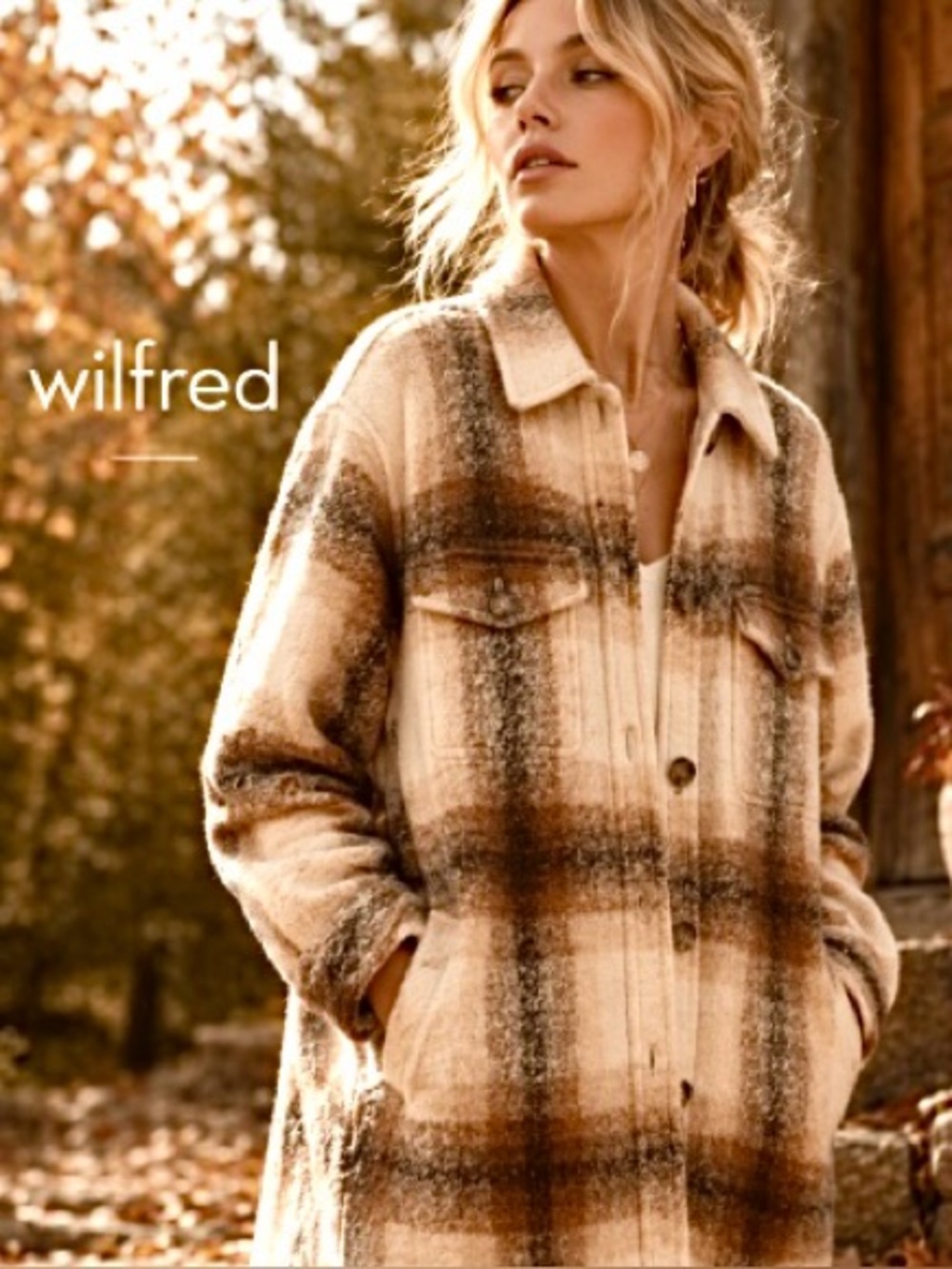 Wilfred Free- Plaid Wool-Blend Coat/Shacket- Boyfriend Fit